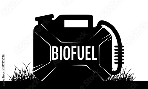 Biofuel canister against environmental impact with green energy and renewable resource in a sustainable world using natural fuels.
