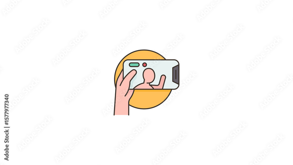 Obraz premium Influencer Recording Vlog Illustration - Transparent PNG