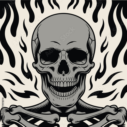  Ideal for themes related to Halloween, gothic art, or the macabre, this artwork is perfect for use in apparel, tattoos, or any project that embraces an edgy aesthetic.