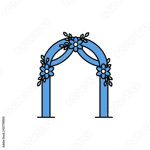 Blue Floral Wedding Arch