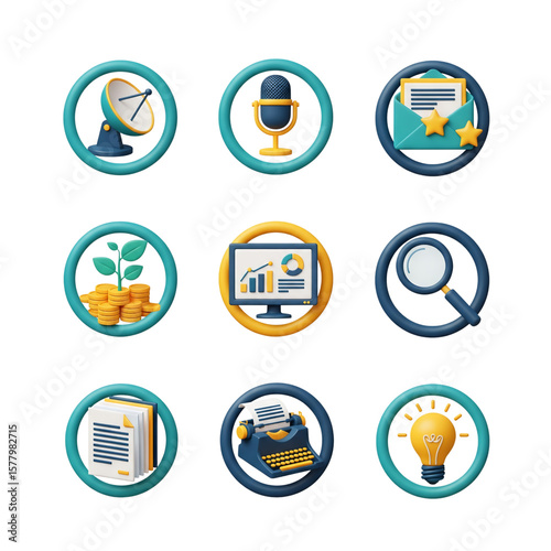 Communication Icons Business and Technology Symbols