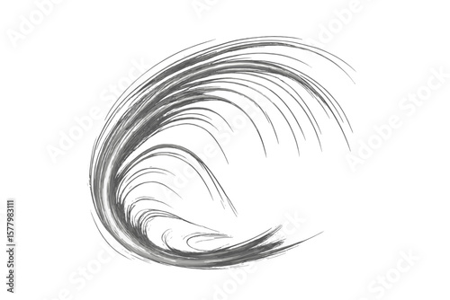 Dynamic abstract black line movement. Visual art motion effect. Speed lines, light trails, curves for futuristic design. Swirl vortex swoosh flow energy background vector.
