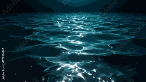 Deep water texture at night