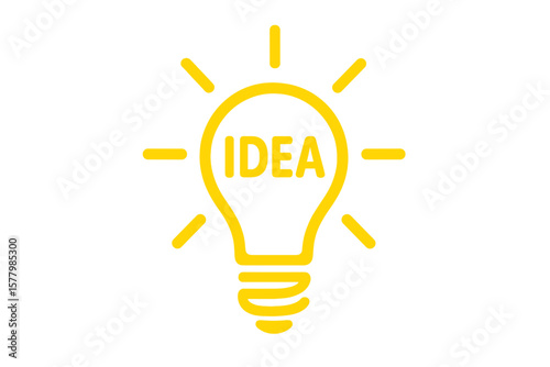 Idea light bulb icon. Creative concept of innovation and inspiration. Thinking, solution, and ingenuity sign. Electric energy symbol. Vector illustration for creative projects.