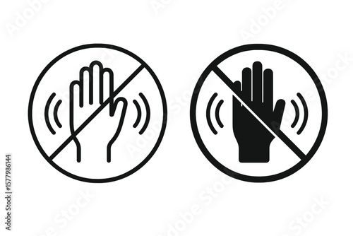 Anti-Vibration Hand Safety Icon, No Hand Vibration Warning Sign, Line and Solid Style, Stabilization Symbol, Industrial Safety, Transparent Vector Illustration