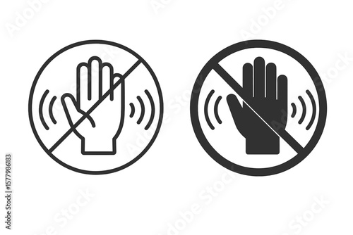 Anti-Vibration Hand Symbol, No Hand Vibration Warning Sign, Line and Solid Icon Style, Stabilization Safety Symbol, Stop Hand Movement, Vector and Transparent PNG Illustration