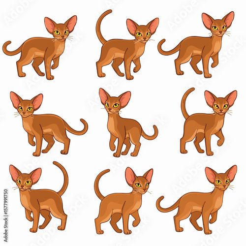 Seamless pattern design featuring a collection of cute animal and cat silhouettes in cartoon vector style