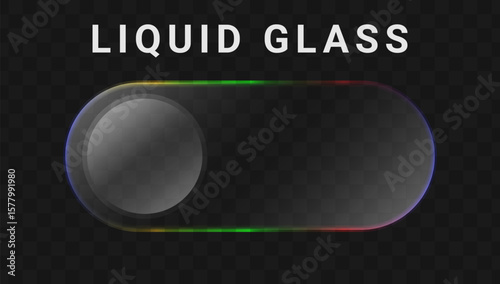 On and Off toggle switch button icon liquid glass style