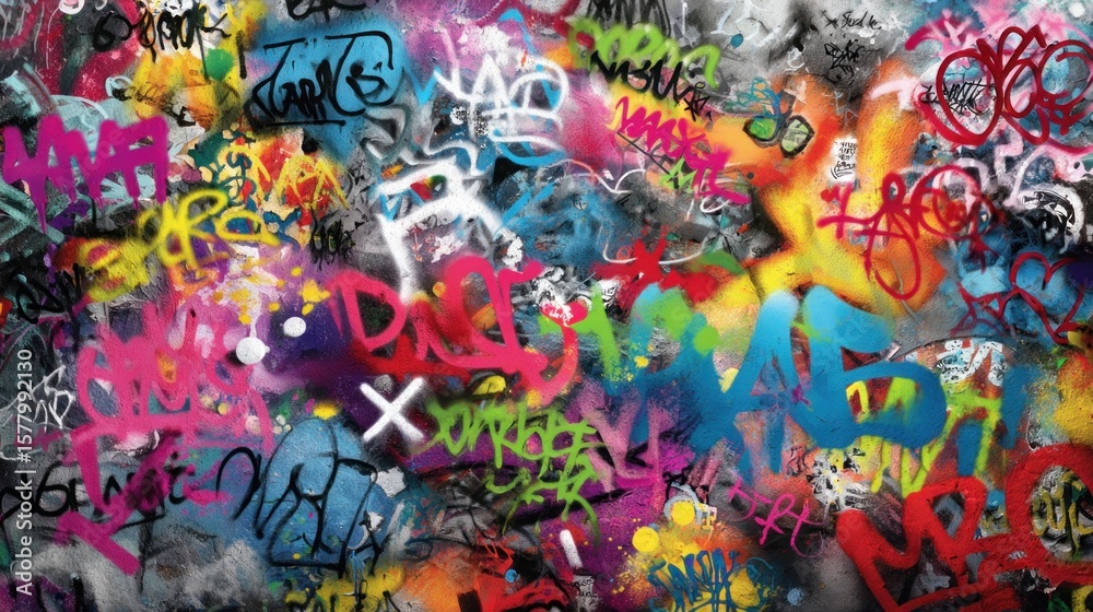 Fototapeta premium Vibrant graffiti wall art