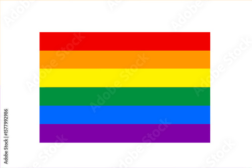 Rainbow flag vector, symbol of LGBTQ Pride Month. Gay, lesbian, bisexual, transgender community concept. Love, freedom, equality banner. Colorful stripes illustration isolated.