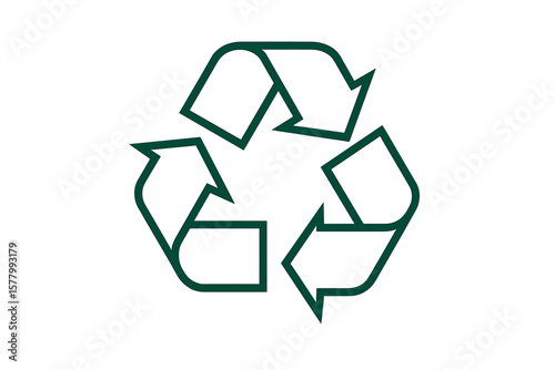 Recycling Symbol Icon Set. Green Eco Friendly Recycle Arrow Sign. Environmental Conservation, Sustainability, Waste Management, Reusable Materials, Circular Economy, Vector Illustration