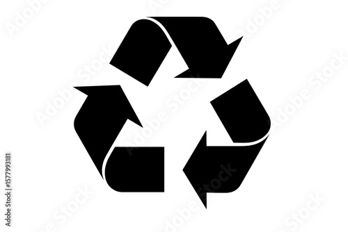 Recycling Symbol Icon Set. Black Arrow Loop Sign. Eco Friendly Waste Management Emblem. Environmental Conservation. Sustainability Concept. Reduce Reuse Recycle. Vector Illustration