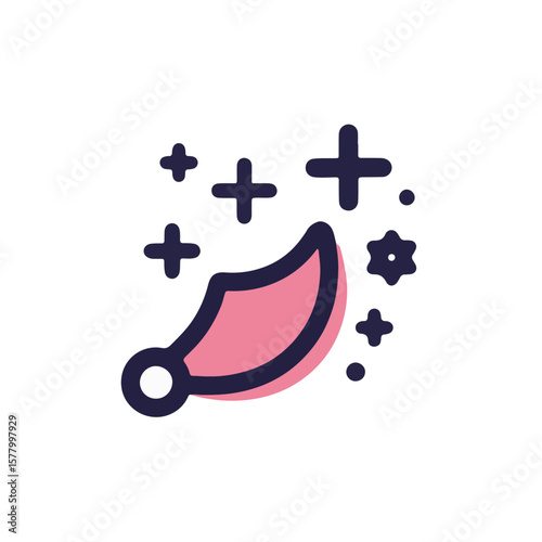 Minimalistic vector shofar blowing symbolizing Rosh Hashanah, pastel garnet and black colors on white background, concept of Jewish New Year celebration.