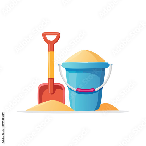 Sand Shovel and Pail Isolated on a Transparent Background