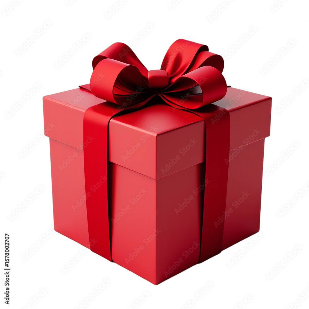 Obraz premium red gift box with ribbon on a transparent background