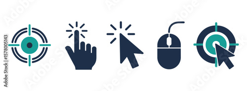 Precise Targeting Icons for Click, Cursor, Mouse, and Aim