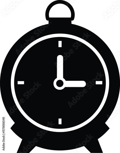 Vintage Alarm Clock Icon Time Management, Punctuality, and Scheduling Graphics