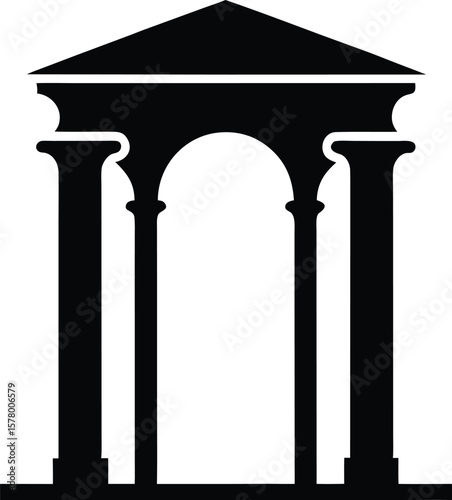 Classical Archway Illustration Elegant Columns and Architectural Design