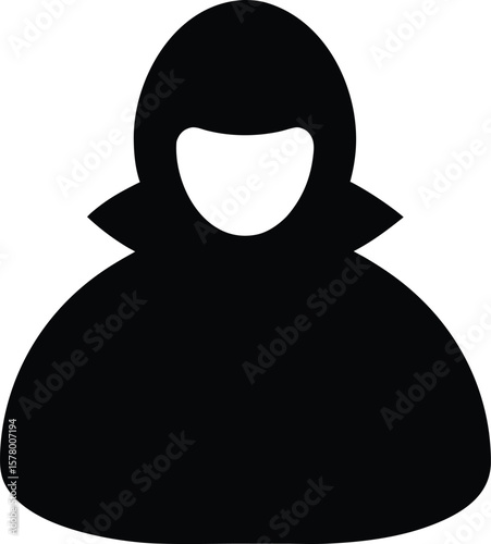 Anonymous User Icon Simple, Flat Design for Profile, Account, and Security