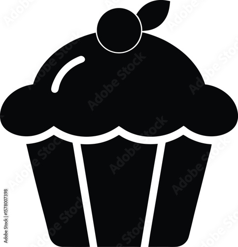 Delicious Cupcake Sweet Treat Icon, Bakery Design Element, Batch_127.eps Inspired