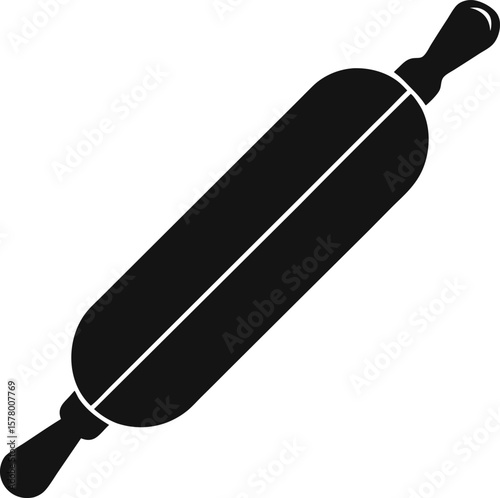 Classic Rolling Pin Illustration Baking Pastry Dough Tool