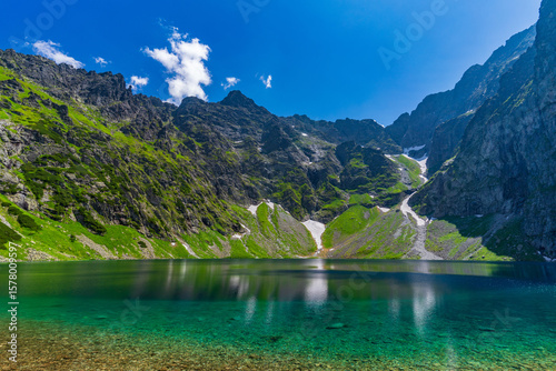 Czarny Staw pod Rysami, a mountain lake in the Tatra Mountains in Zakopane, Poland