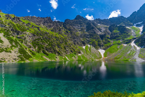 Czarny Staw pod Rysami, a mountain lake in the Tatra Mountains in Zakopane, Poland