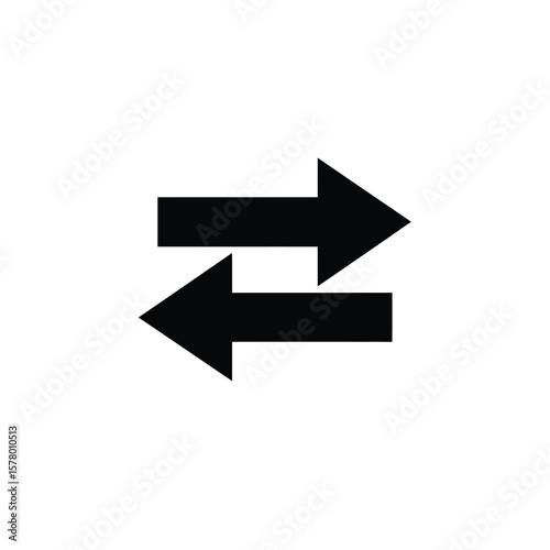 Two horizontal arrows pointing in opposite directions, one left, one right, against a white background.