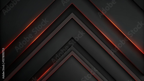 Dark abstract chevron pattern with red accents.