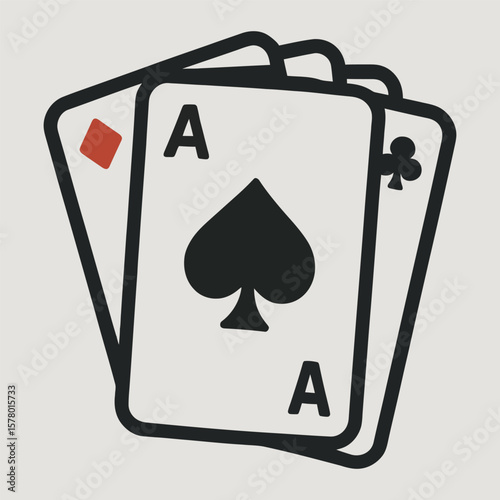 Aces playing cards vector illustration in modern style.