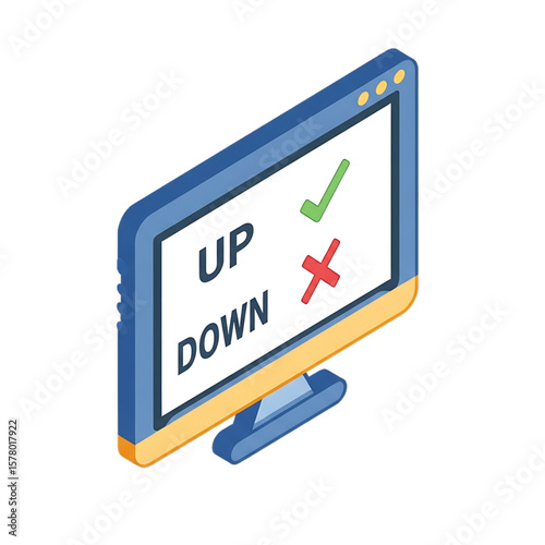 Monitor showing performance ratings – up and down.