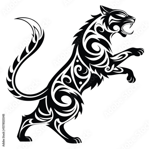 Wallpaper Mural vector-design-of-a-stylized-cat-formed-from-tribal.eps Torontodigital.ca
