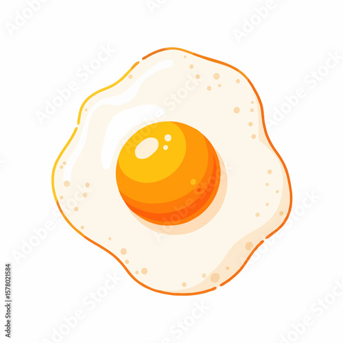 Fried Sunny Side Up Egg with Crispy Edges and Golden Yolk, Savory and Appetizing