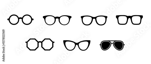 Vector-style Glasses Silhouette