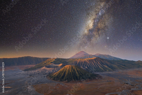 Milky way over Mt Bromo, Bromo Tengger Semeru National Park, East Java, Indonesia