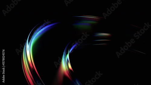 Abstract animation, background with color refraction effect, 4k seamless looped video, 3d render