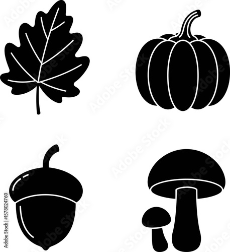 set of pumpkins