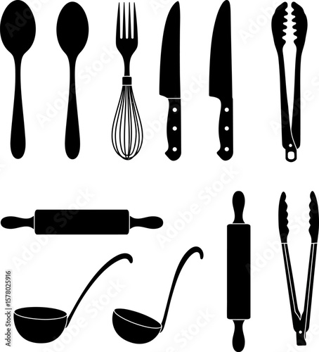 set of kitchen utensils