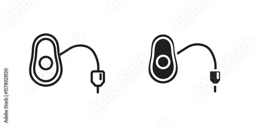 Anesthesia icon symbol set in black. line and flat icons