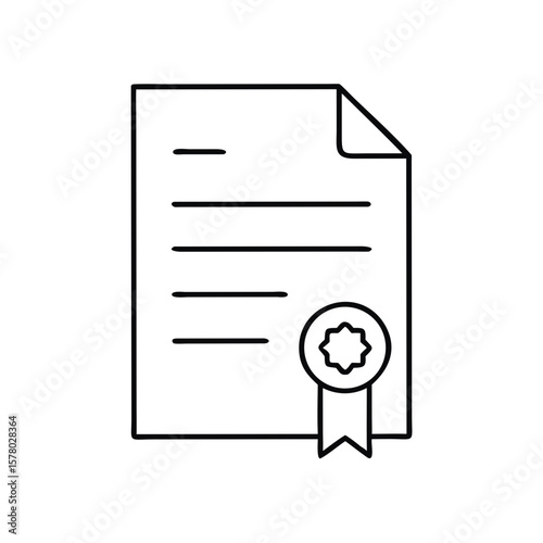 Grant application document with a seal icon