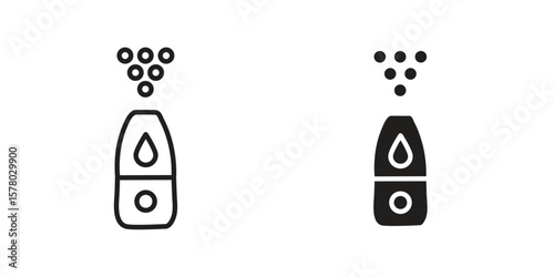 Humidifier icon symbol set in black. line and flat icons