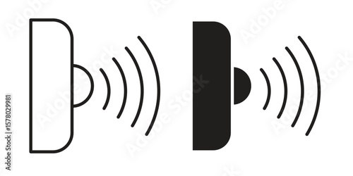 Infrared icon symbol set in black. line and flat icons