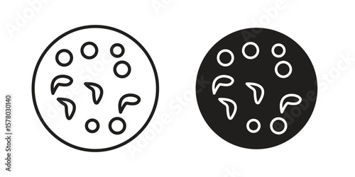 Leukemia icon symbol set in black. line and flat icons