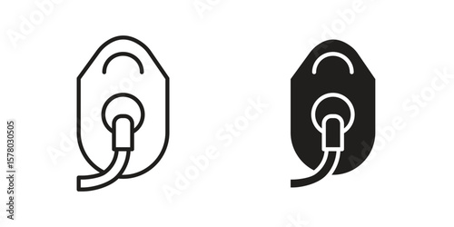 Oxygen mask icon symbol set in black. line and flat icons