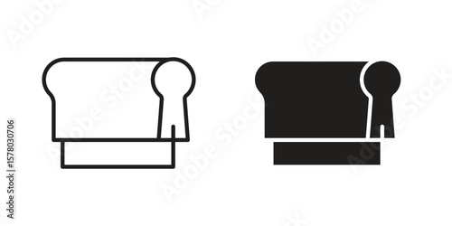 Print screen icon symbol set in black. line and flat icons