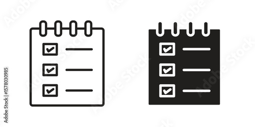 Reservation icon symbol set in black. line and flat icons