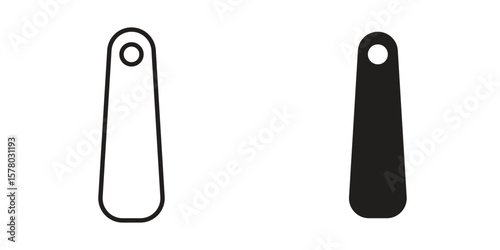 Shoehorn icon symbol set in black. line and flat icons