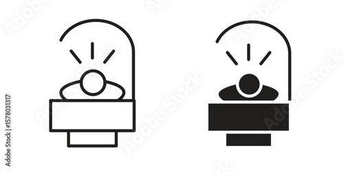 Solarium icon symbol set in black. line and flat icons