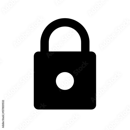 Illustration of a secure padlock with a circular keyhole in the center of the lock body design