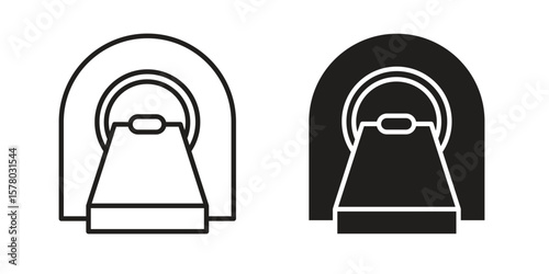 Tomography icon symbol set in black. line and flat icons